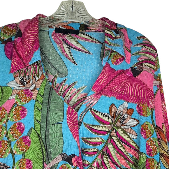 Rachel Rachel Roy Tropical Print Cropped Top, size medium - Picture 9 of 10